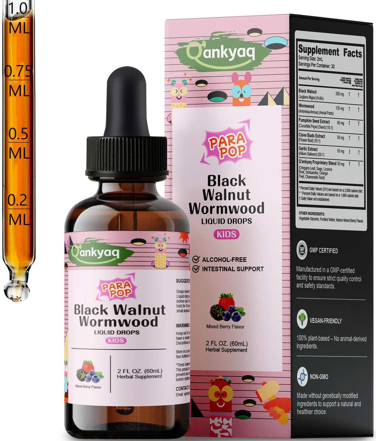 Kids Black Walnut & Wormwood Liquid Drops by q'ankyaq