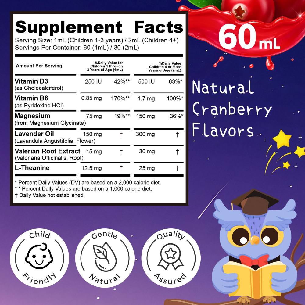 Kids Magnesium Liquid Drops — supplement facts panel